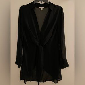 BAR 111 Black Sheer Tunic Blouse M